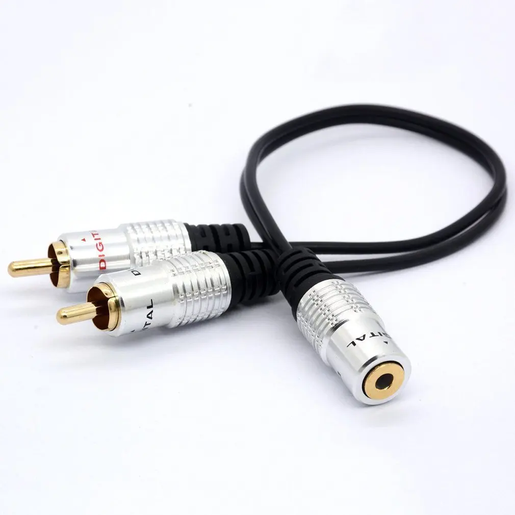 Изысканный дизайн прочный Pro 2 Rca штекер 3,5 мм стерео разъем кабель Aux Phono Jack адаптер