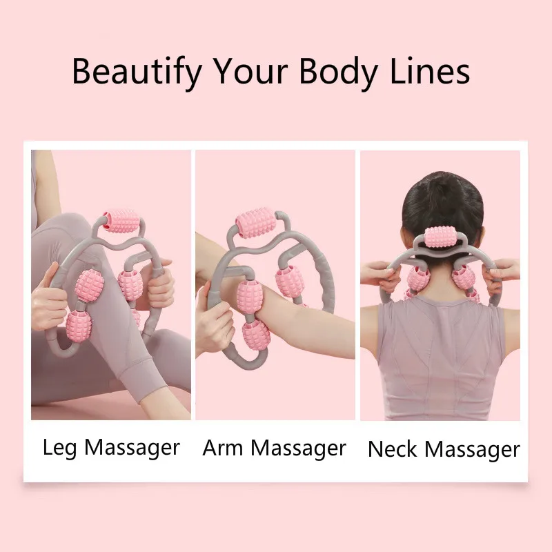 U-shaped trigger point massage roller 360° full body massage tool arm leg neck muscle massager sports fitness equipment images - 6