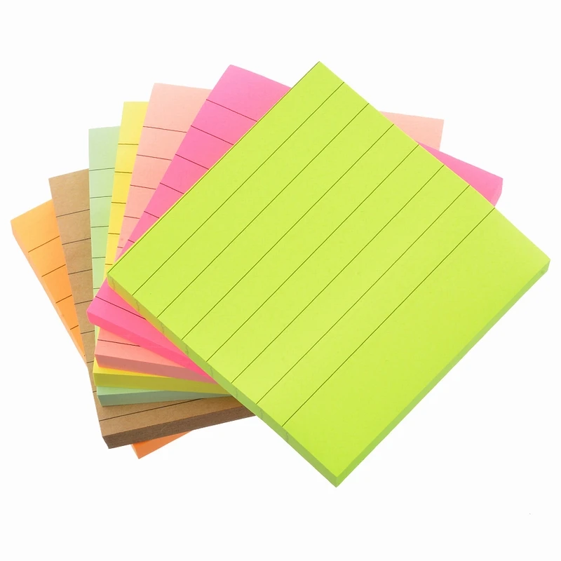Крафт-бумага Флуоресцентный цвет квадратный индекс post-it конфеты цвет полоса горизонтальная линия Примечание post-it 7