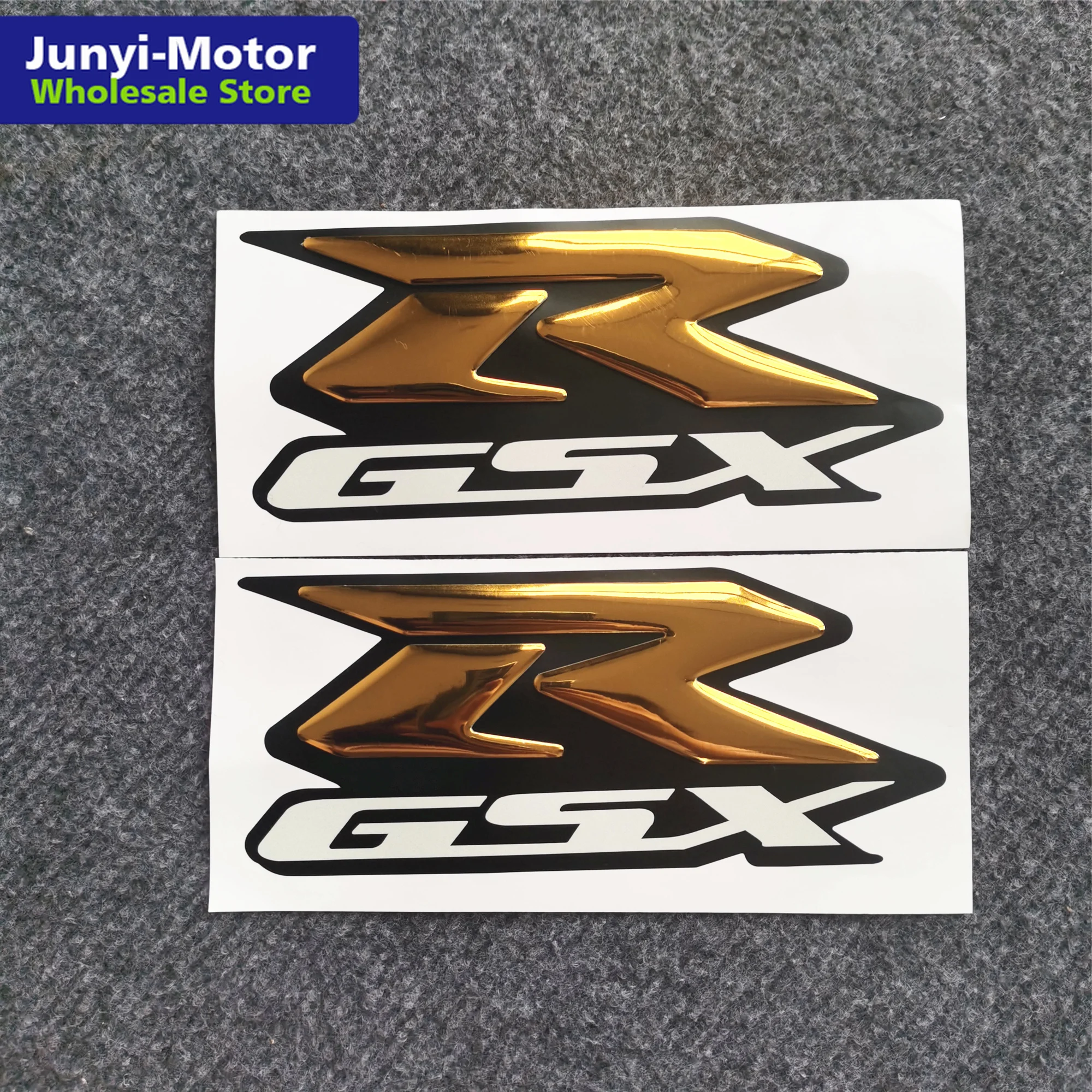 Raised 3D Chrome Suzuki GSX-R GSXR750 Streak Emblem Decal Silver Sticker Bling 