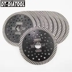 DT-DIATOOL 10 шт. диаметр 125 мм/5 дюймов алмазные узкие турбо пилы с несколькими отверстиями ядро мрамор гранит режущие диски