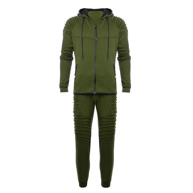 green4 Новинка, спортивный костюм для мужчин с камуфляжным принтом, мужской комплект, повседневная куртка, Мужская одежда, 2 предмета, Спортивная толстовка с капюшоном, штаны, мужской костюм - Цвет: green4
