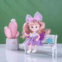 BJD – poupée 3D à 13 articulations mobiles, 16CM, vêtements de princesse, accessoires de décoration multicolores, jouet cadeau pour fille