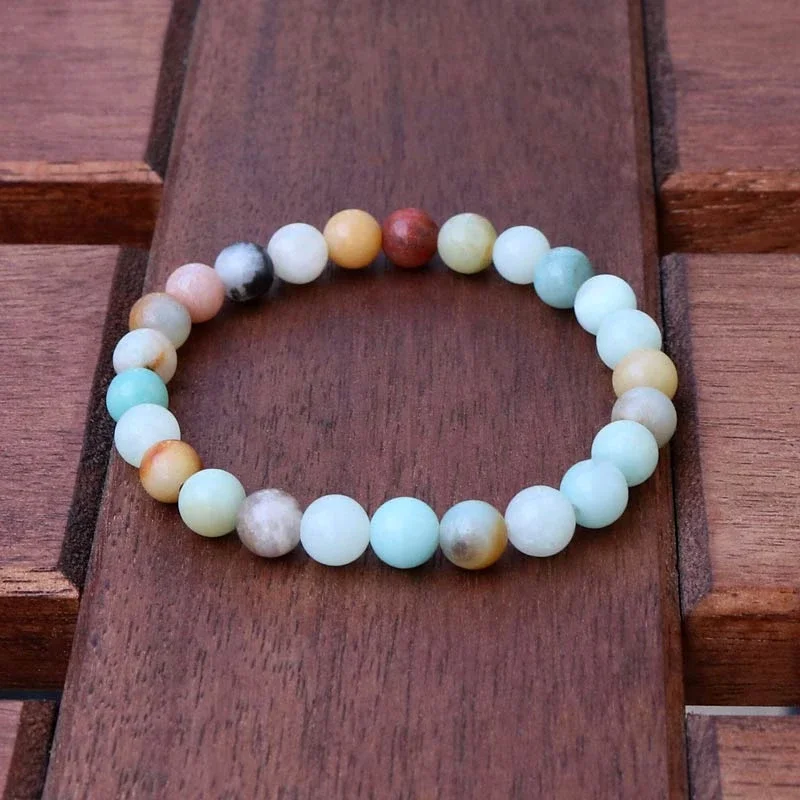Natural Stone Bead Amazonite Bracelet Mala Beads Pulsera Fashion Reiki Jewelry for Men Women Accessories Drop Shipping - Image 2