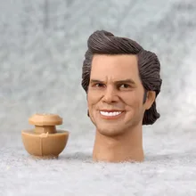 Headplay 1/6 Scale Male Figure Accessory Jim Carrey Head Sculpt Carved Model with Neck Connector for 12'' Action Figure Body the mask jim carrey movie film toys figure green alien mask