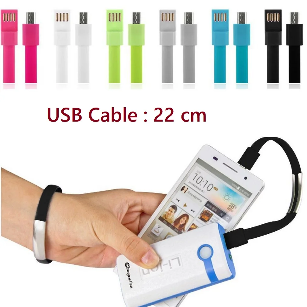 Горячее предложение! Распродажа! 22 см Портативный Usb кабель лапша браслет микро USB