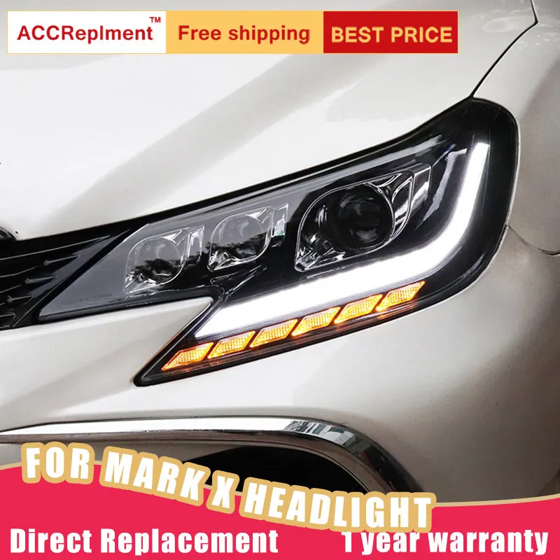 2 шт. светодиодный фары для Toyota Mark X eiz- светодиодный автомобильный фонарь ангельские глазки полный светодиодный противотуманный фонарь светодиодный дневные ходовые огни
