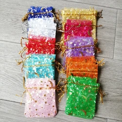 100pcs Moon Stars Gift Bag Packaging Bags for Business Shipping Clothes Wedding Jewelry Pouch Mini Drawstring Bags Organza Bag