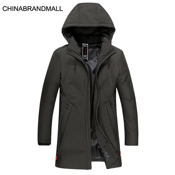 

Men Winter Medium Length Money Down Jacket Coat Fat Man Plus Fat Plus Size Loose With Hat Cotton-padded Jacket Dad Pack