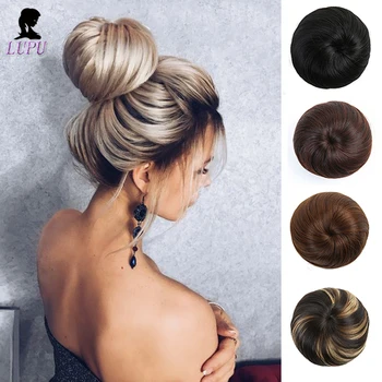 

LUPU Black Brown Chignon Synthetic Hair Bun Updo Donut Roller Hair Extensions Heat Resistant Fiber Natural Fake Hair For Women