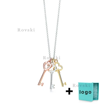 

XL TFX Rllen Popular Sterling Silver Three Colors My Key Necklace Is Suitable for Women's Party Jewelry Wholesale Free Delivery.