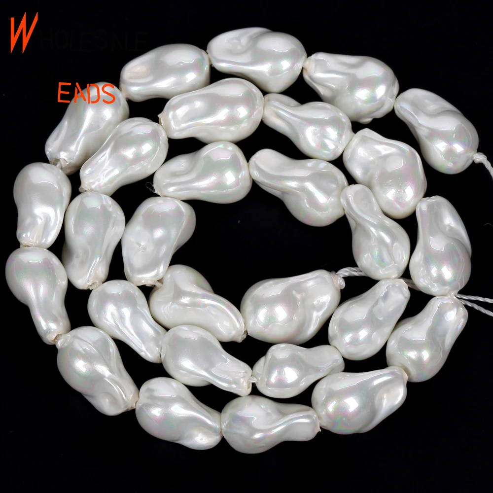 lava stone bracelet 1 3 5 10pcs Natural Electroplating Imitation Baroque Pearl Shell Beads Loose White Beads For Jewelry Making Diy Bracelet beaded bracelets for women