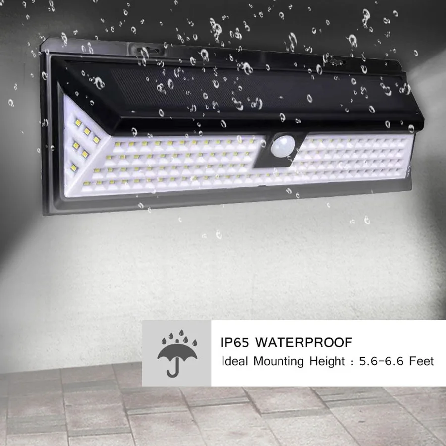 118 LED Solar Light Outdoor Solar Lamp Motion Sensor Solar Powered Spotlight 3 Modes Wall Sunlight For Street Garden Decoration (17)