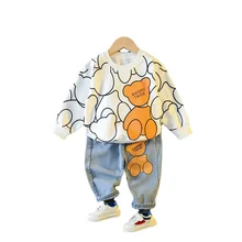 Vêtements à la mode pour enfants, t shirt et pantalon, 2 pièces/ensemble, vêtements de sport pour bébés garçons et filles, nouvelle collection printemps automne