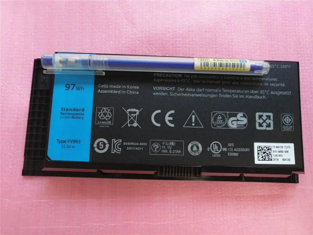 Аккумуляторная батарея 9 ячеек 97WH FV993 для ноутбука DELL Precision M4600 M4700 M4800 M6600 M6700 M6800 FJJ4W