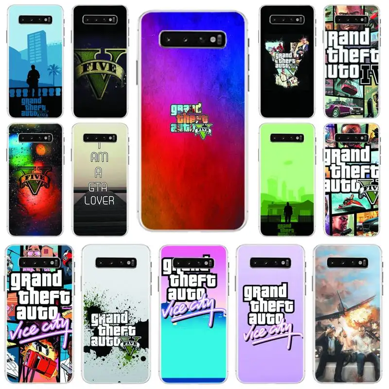 Rockstar Games Grand Theft Auto Gta 5 чехол для телефона Samsung S10 S10lite 2019 S9 S9plus S8 S7 прозрачные чехлы |