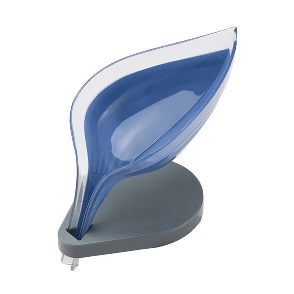 

Drain Soap Dish Leaf Shape Soap Container with Suction Base Plastic Soap holder bathroom accessories Sponge Storage Box Tray