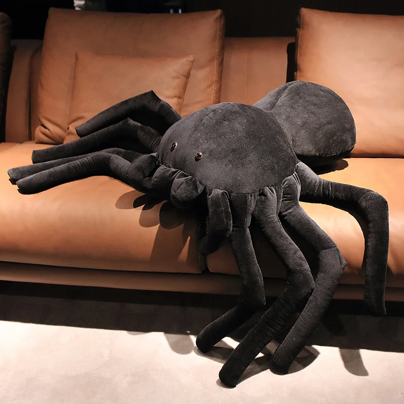 Stuffed Animals Simulation Black Spider PlushToy Big Size Trick Doll RealLife lifelike Spider Throw Pillow Kids Scary Horror Toy the trick