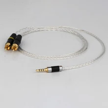 

Preffair 3.5mm Stereo to 2RCA Male Audio Adapter Cable 8cores 7N OCC Copper Silver plated Audio Cable