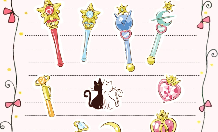 Аниме-рюкзак Pegatinas игрушечные наклейки Сейлор Мун наклейки с персонажами из мультфильмов стикер для ноутбука скейтборд багаж Автомобиль Велосипед