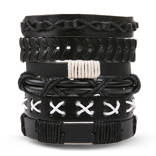 Vintage Flower Bracelets & Bangle Boho Multiple Layers Leather Bracelet 2019 For Women Man Wrap Female Punk Jewelry Gifts