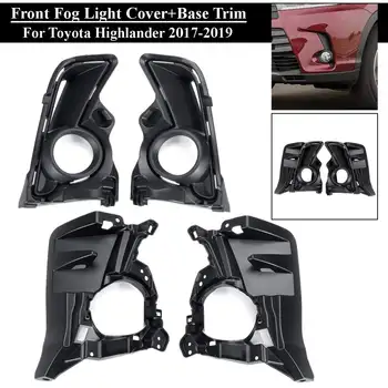 

1 Set 4Pcs Car Fog Light Front Cover Trim Decoraion Grill For Toyota Highlander 2017 2018 2019 Driving Lamp Side Accessories