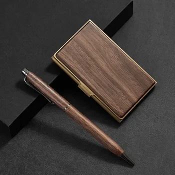 

Chuxin Wooden Creative Business Card Storage Box Business Office Business Card Holder Customer Gifts