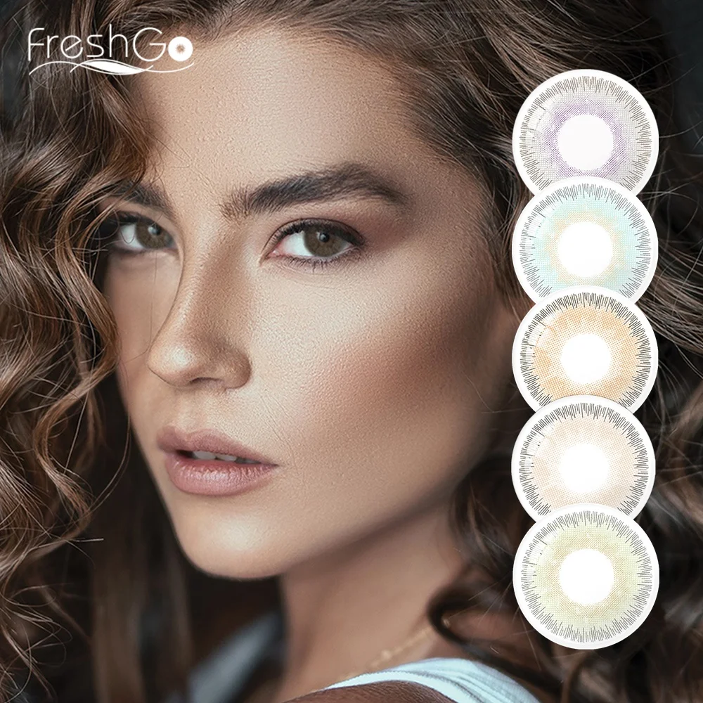 Цветные контактные линзы FreshGo Elite ежегодные цветные естественные контакты с