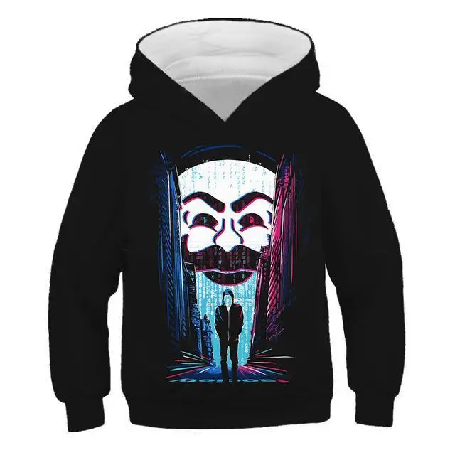 V for Vendetta/толстовка с капюшоном с 3D принтом для мальчиков и девочек, Забавная детская толстовка с капюшоном, коллекция года, модная детская толстовка с 3d принтом, хип-хоп X Task Force - Color: TNT-1150