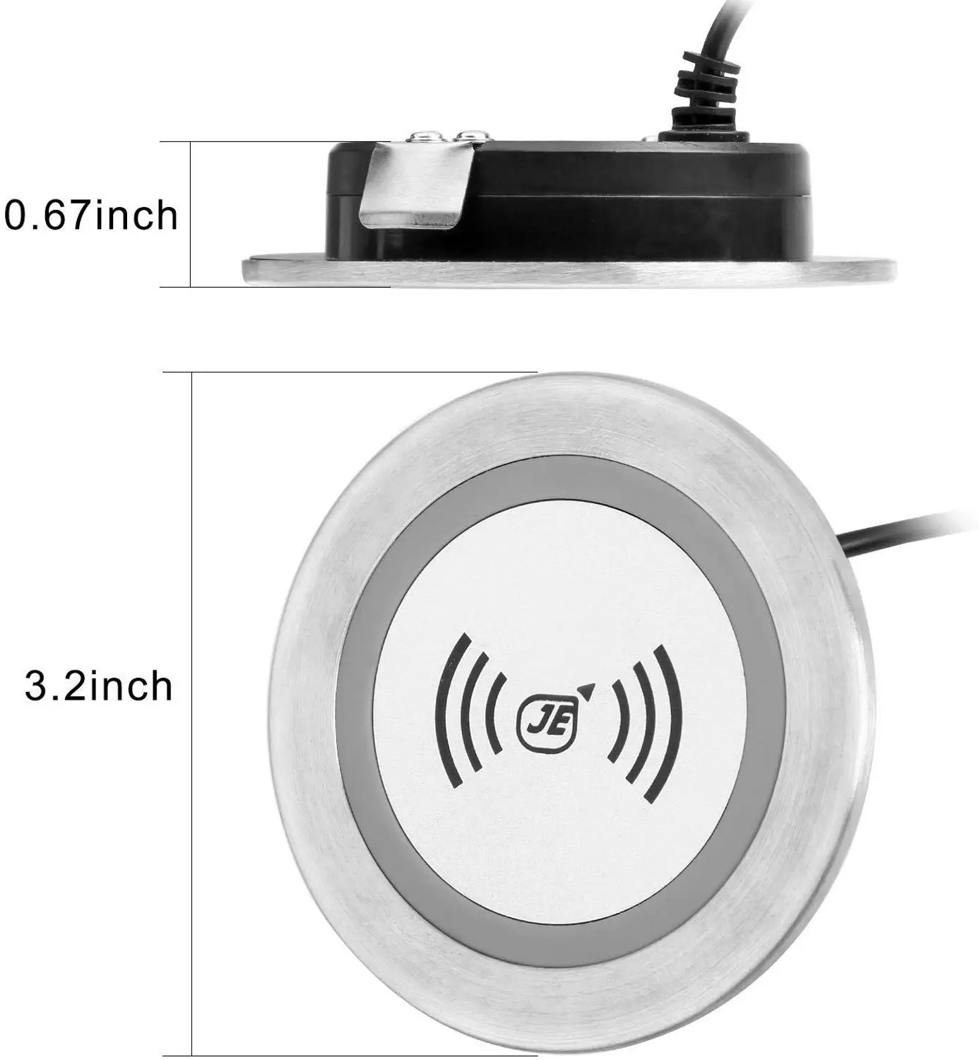  JE Desk Wireless Charger Desktop Grommet Power Charging Pad Compatible iPhone11/11Pro/11Pro Max/Xs/