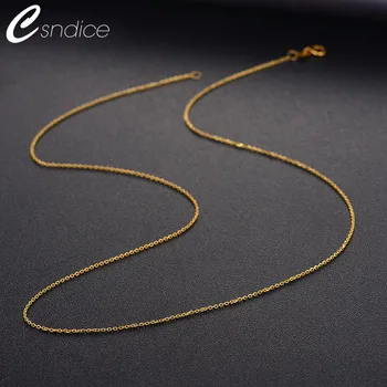 

Genuine 18K White Yellow Gold Chain 18 inches au750 Chain Necklace For Women Wendding Party Gift