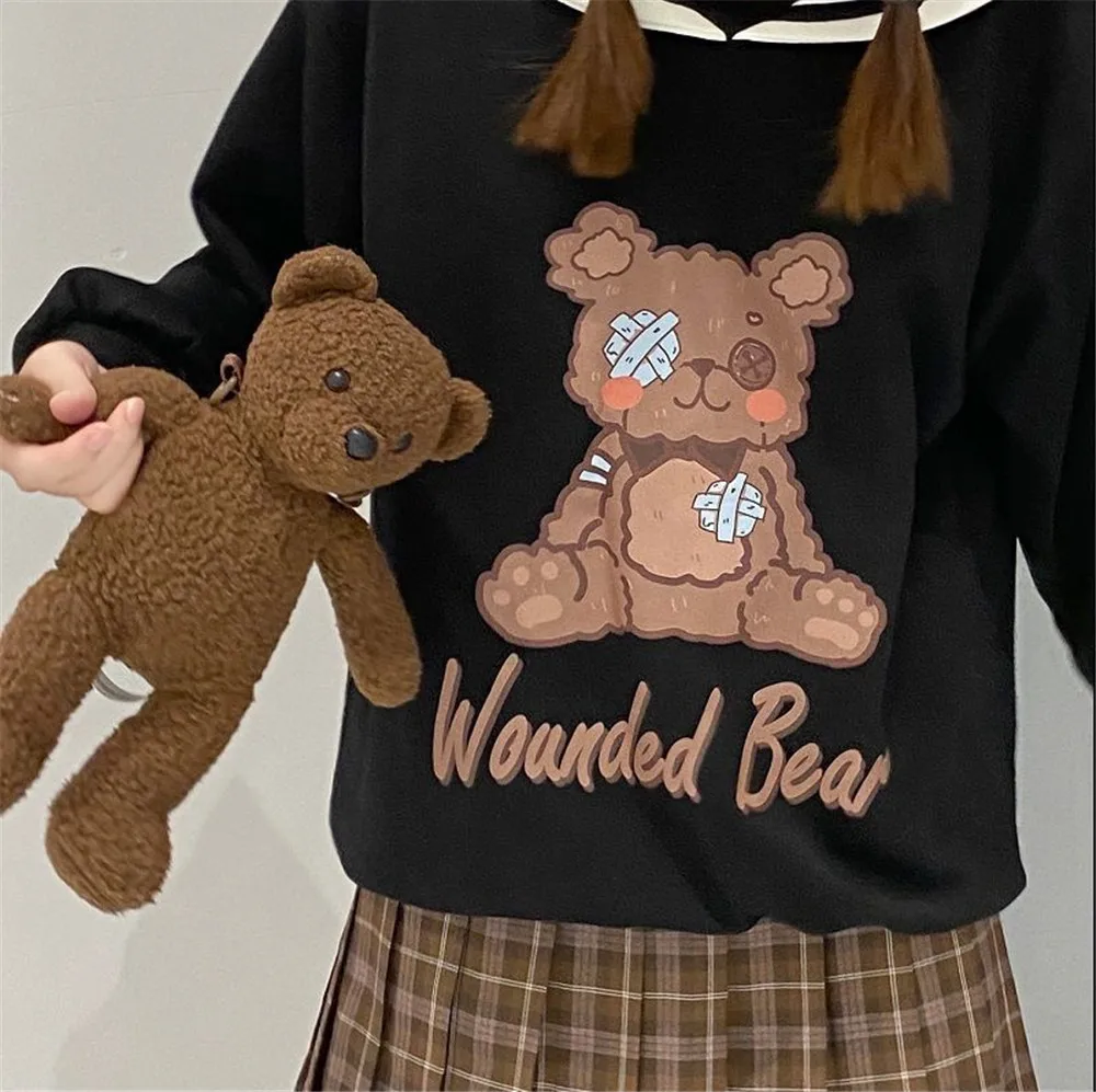 Waliicorners Cute Bear Hoodie Sailor Collar Casual Harajuku Gothic Sweatshirt 9 H82d19be2c778468392963bb532f4d2fdP