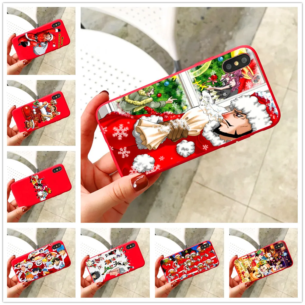 Счастливого Рождества Микки Маус один кусок Dragon Ball красный мягкий чехол для iphone 6
