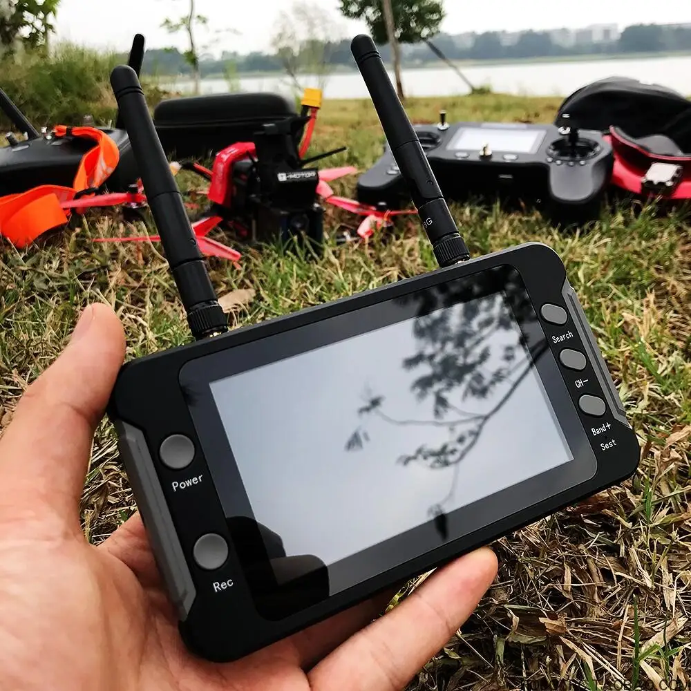 LCD 디스플레이 16:9 5.8G FPV 모니터, DVR 40CH NTSC/PAL 자동 검색 비디오 녹화, RC 멀티콥터 FPV 드론 부품, 4.3 인치