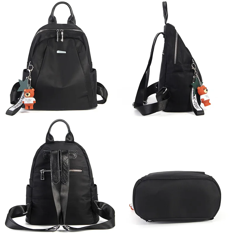 Zency высокое качество легкий Оксфорд женский рюкзак классический черный повседневная дорожная сумка для девочек школьный холщовый рюкзак