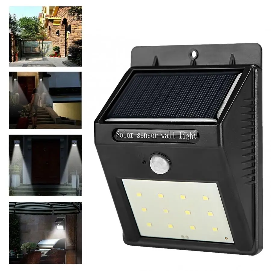 12 светодиодный настенный светильник на солнечной энергии с датчиком движения, водонепроницаемый светильник для сада, светильник на солнечной батарее