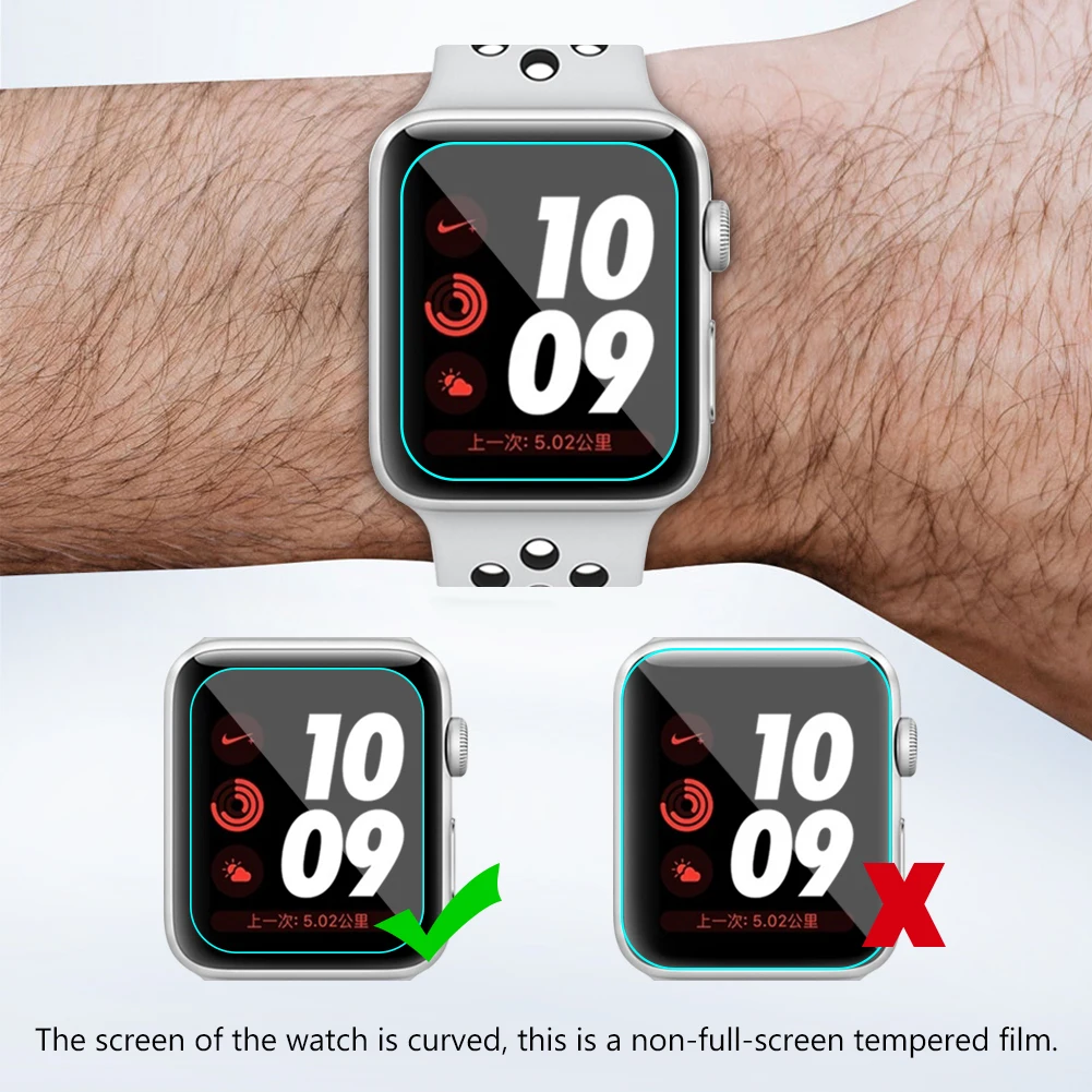 HD Экран Proetctor для наручных часов Apple Watch 38 мм/42 мм, версия 1, 2, 3 0,3 мм защитная пленка из закаленного стекла Smartwatch Экран защиты