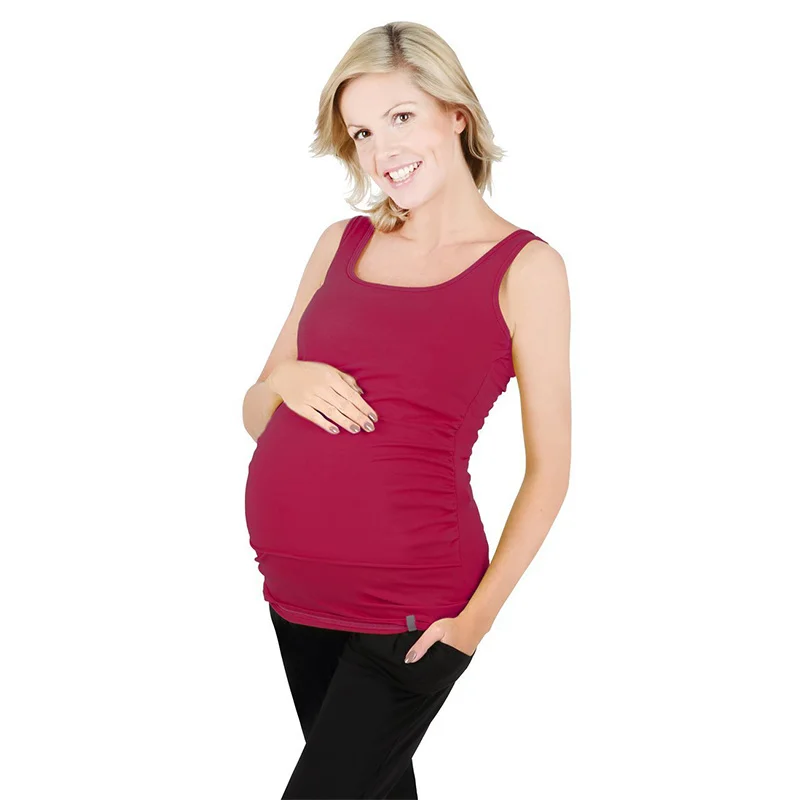 

Women Mom Pregnant Nursing Baby Maternity Vest Solid Tops Blouse Summer Spring Breastfeeding Clothes Pregnant Blouse Maternity