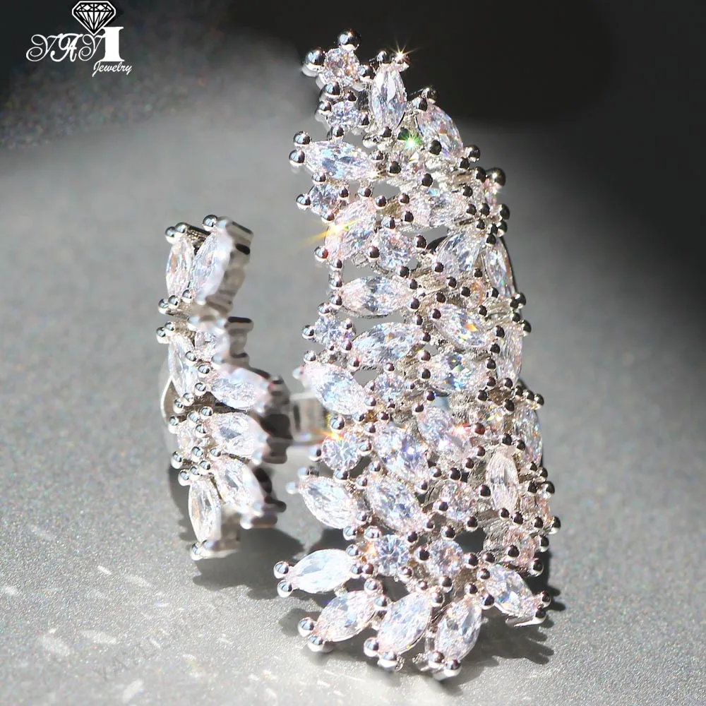 YaYI кольцо с голубым кристаллом 20 CT белый цирконий серебристый цвет обручальные кольца Свадебные кольца с сердцем вечерние кольца для девочек Подарки
