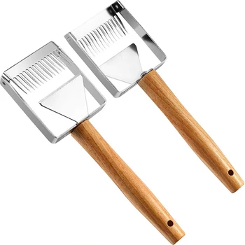 

2 Pack Honey Uncapping Fork Scraper Knife Scraper Shovel Beekeeping Tool Wooden Handle