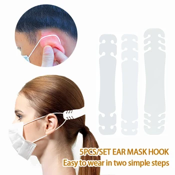 

5pcs/lot Adjustable Anti-Slip Mask Ear Grips Extension Hook Mask Holder Third Gear Face Masks Buckle Holder Home Accessories