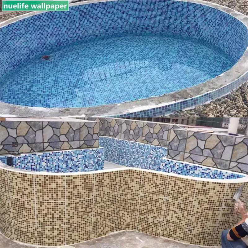 

Pool bathroom living room bedroom wall pool mosaic tile fish pond landscape pool TV background wall decoration 3D wall sticker