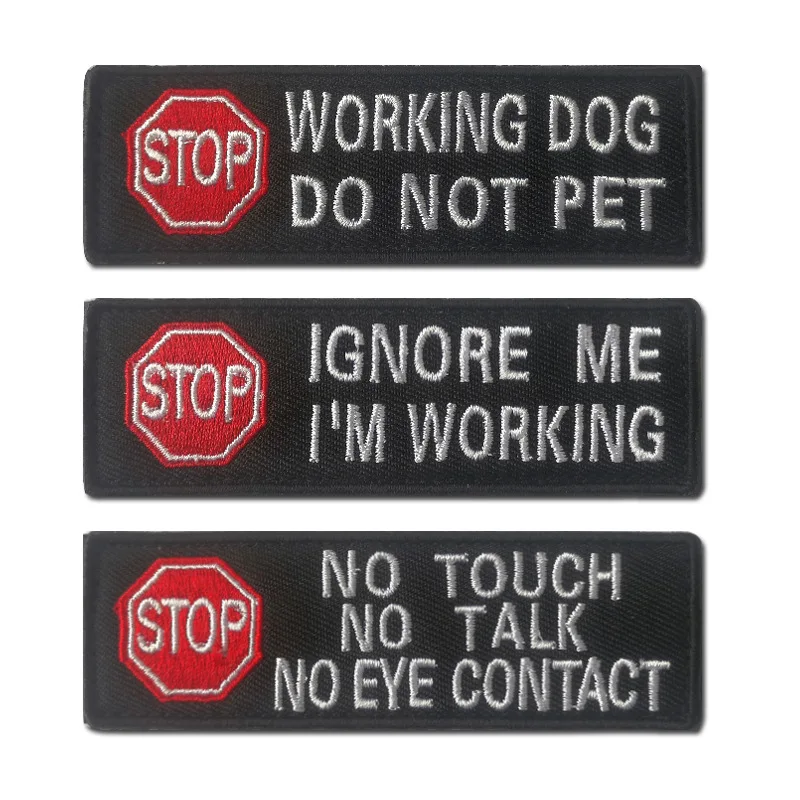 Varietà Di Servizio Di Ricamo Lavoro Per Cani Pet Dog Harness Patch Guida Dog Hook And Loop Capitolo Badge Strip Vest Vestiti Adesivi