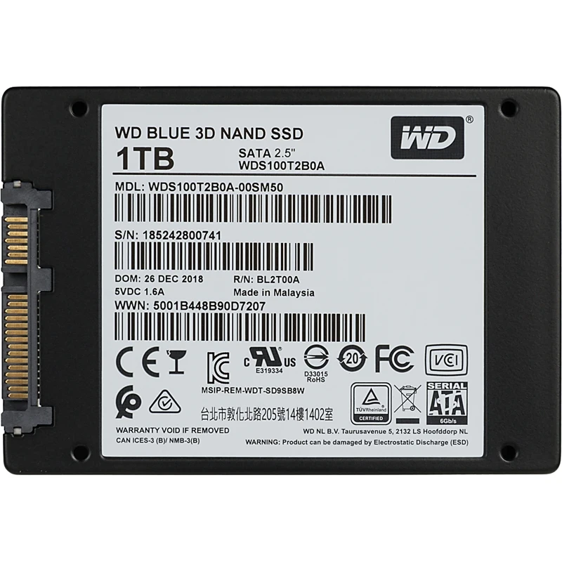 Накопитель SSD WD Original SATA III 1Tb WDS100T2B0A Blue 2.5"