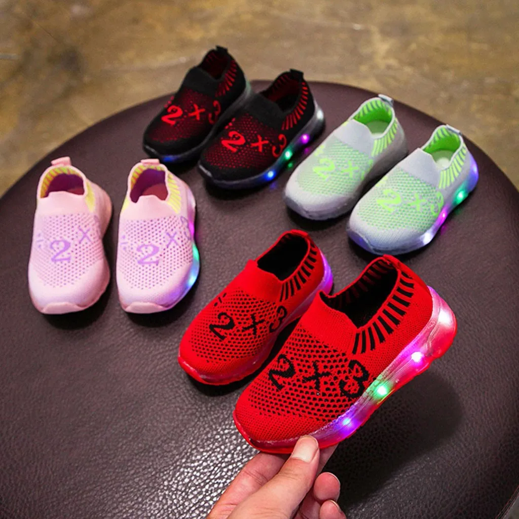 

kids children new fashion casual comfortable shoes Children Kid Girl Boy Led Light Luminous Sport Socks Sneakers Casual Shoes