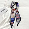 KOI LEAPING aesthetic Strawberry long silk scarf female multi-function decorative scarf headband tie wrist strap bag belt 5
