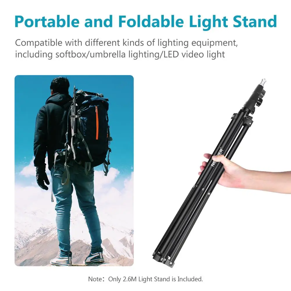  Neewer Aluminum Light Photography Tripod Stand Light Stand 2.7-8.5 feet/85-260 Centimeters Adjustab