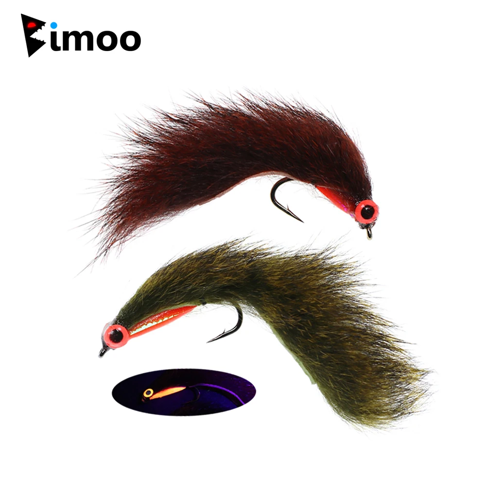 Bimoo 4 шт. #6 #8 УФ свечение сосновая белка полоса Zonker летающие растяжки лосось форель