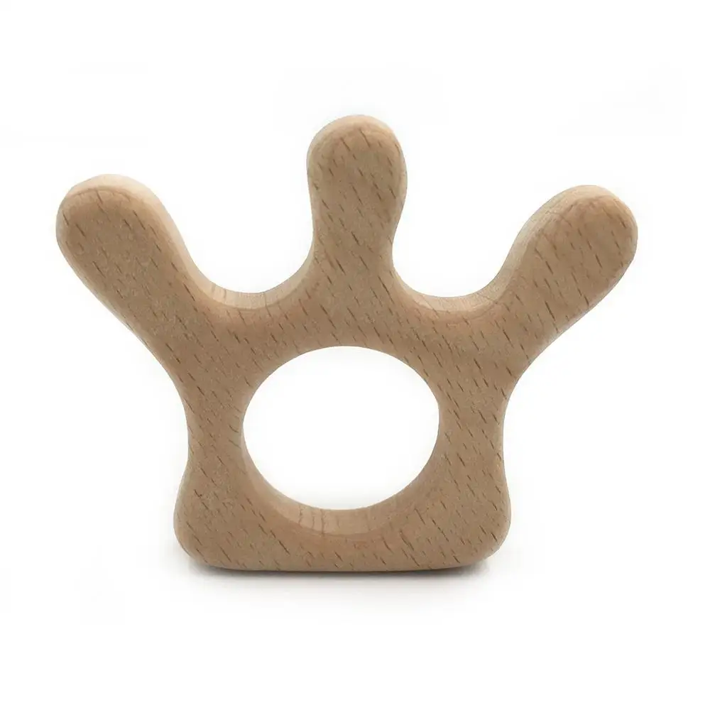 Beech Wood Прорезыватель Мультяшные деревянные животные Детский Прорезыватель игрушка безопасный новорожденный дети Прорезыватель игрушки Жевательная из силикона бусы Товары для малышей