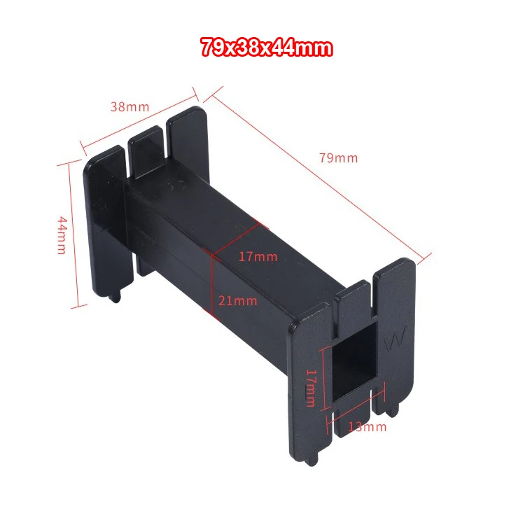 2 шт. квадратный индуктор обмотка рамы усилитель кроссовер бобина провода катушки утолщенной индуктивности Скелет# черный - Цвет: 79x38x44mm